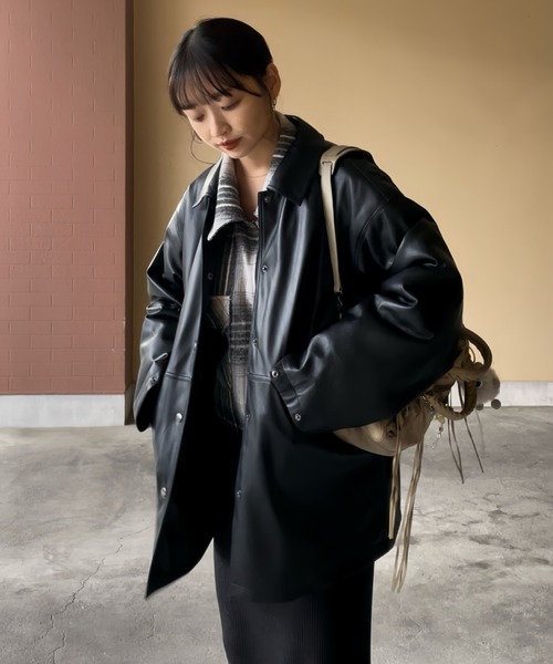 INTER FACTORY(インターファクトリー)の「YUKI- キルティング合皮ジャケット made in INTER FACTORY(その他アウター・レディース・ブラック・FREE)」の3枚目の写真