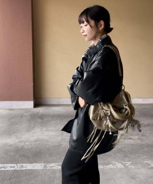 INTER FACTORY(インターファクトリー)の「YUKI- キルティング合皮ジャケット made in INTER FACTORY(その他アウター・レディース・ブラック・FREE)」の20枚目の写真