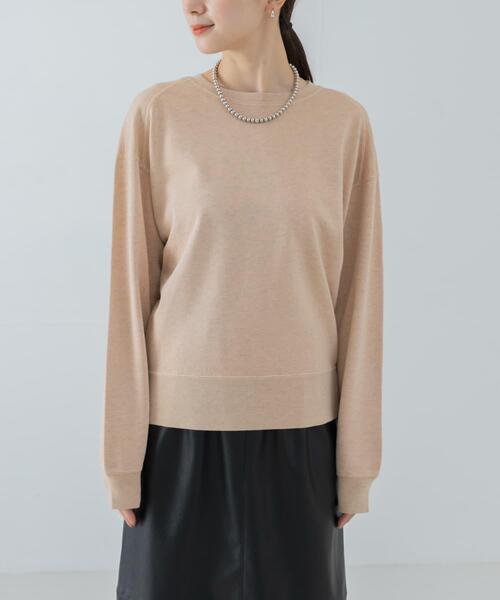 URBAN RESEARCH（アーバンリサーチ）の「ソフト裏毛ドルマンスウェット（スウェット・レディース・オフホワイト/ピンクベージュ/オートミール・FREE）」の8枚目の写真