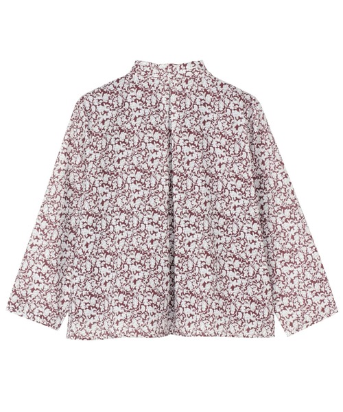 TOKYO SHIRTS(トウキョウシャツ)の「ボウタイプリント レディース長袖ブラウス(Tシャツ/カットソー・レディース・ネイビー/エンジ・L/M)」の5枚目の写真