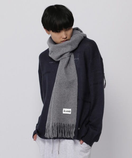 ALAND（エーランド）の「【UNISEX】ALAND／カシミヤタッチマフラー（マフラー・レディース・オフホワイト/チャコール/ピンク/アイボリー/ブラウン・FREE）」の14枚目の写真