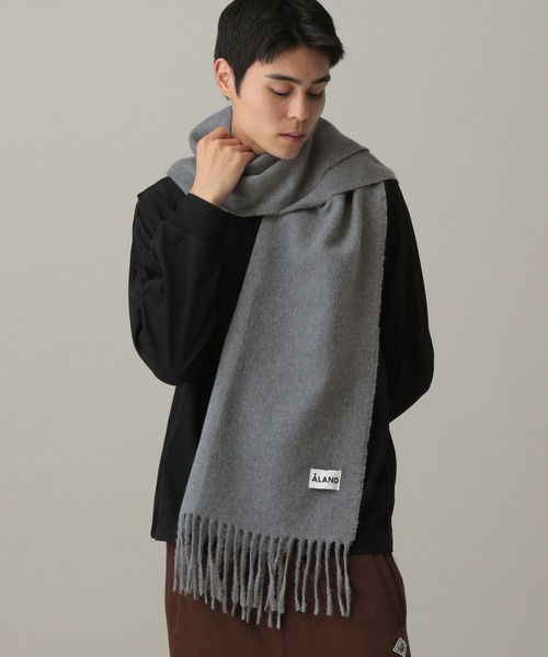 ALAND（エーランド）の「【UNISEX】ALAND／カシミヤタッチマフラー（マフラー・レディース・オフホワイト/チャコール/ピンク/アイボリー/ブラウン・FREE）」の13枚目の写真
