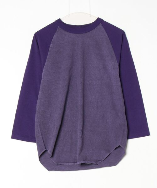 WALLA WALLA SPORT（ワラワラスポーツ）の「PIGMENT DYE 2-TONE B.B. TEE / ピグメントダイ 2トーン ベースボール ティー（Tシャツ/カットソー・メンズ・ブラック/レッド/ブラウン/ネイビー/パープル/グリーン・X-LARGE/LARGE/XXX-LARGE/XX-LARGE/MEDIUM/SMALL）」の7枚目の写真