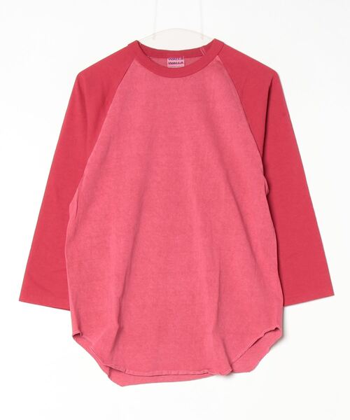 WALLA WALLA SPORT（ワラワラスポーツ）の「PIGMENT DYE 2-TONE B.B. TEE / ピグメントダイ 2トーン ベースボール ティー（Tシャツ/カットソー・メンズ・ブラック/レッド/ブラウン/ネイビー/パープル/グリーン・X-LARGE/LARGE/XXX-LARGE/XX-LARGE/MEDIUM/SMALL）」の13枚目の写真