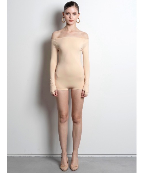 DLESS（ドレス）の「Off shoulder bodysuits/オフショルダーロングスリーブボディスーツ（Tシャツ/カットソー・レディース・ナチュラル・XS/S）」の8枚目の写真
