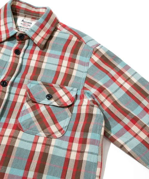 go slow caravan（ゴースローキャラバン）の「ALCARZA/アルカルザ　HEAVY FLANNEL CHECK WORK SHIRTS（シャツ/ブラウス・メンズ・サックスブルー/アイボリー/イエロー・LARGE/MEDIUM/X-LARGE）」の7枚目の写真