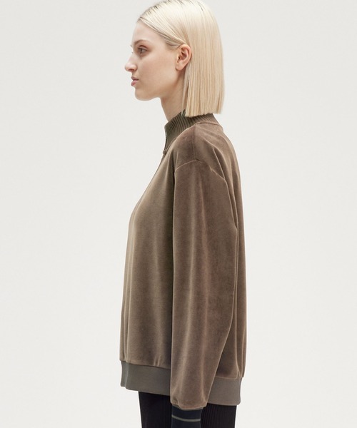 FRED PERRY Half Zip Pullover ベロア素材　レディース FRED PERRY（フレッドペリー） スウェット メンズ Half Zip Sweatshirt