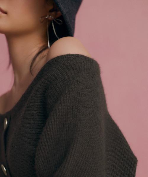 SNIDEL（スナイデル）の「カーデ×チュールスカートセット（ワンピース・レディース・チャコールグレー/アイボリー/ブラック/ピンクベージュ・0/1）」の5枚目の写真