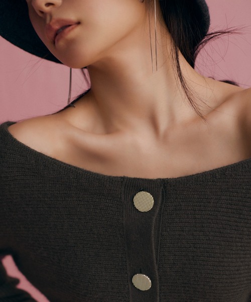 SNIDEL（スナイデル）の「カーデ×チュールスカートセット（ワンピース・レディース・チャコールグレー/アイボリー/ブラック/ピンクベージュ・0/1）」の6枚目の写真