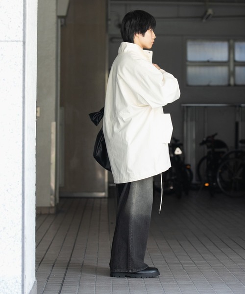 SENSE OF PLACE by URBAN RESEARCH（センスオブプレイスバイアーバンリサーチ）の「ショートモッズコート（モッズコート・メンズ・ネイビー/アイボリー/チャコールグレー・MEDIUM/LARGE）」の8枚目の写真