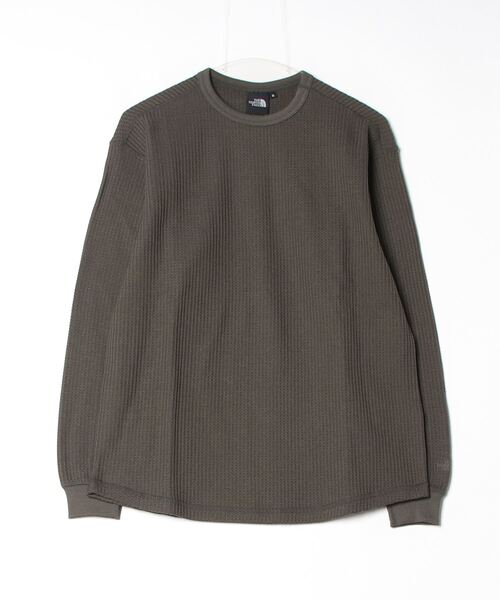 THE NORTH FACE（ザノースフェイス）の「ザ ノース フェイス THE NORTH FACE L/S Warm Waffle Crew_ロングスリーブウォームワッフルクルー（その他トップス・メンズ・グリーン/ホワイト/ブラック/グレー・M/S/L/SS/XL）」の4枚目の写真
