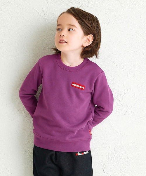 MIKI HOUSE（ミキハウス）の「【WEB限定】ワッペンロゴトレーナー（スウェット・キッズ・グリーン系その他2/パープル/サーモンピンク/ホワイト/ブラック/ブルー・80ｃｍ/140cm/130cm/120cm/110cm/100cm/90cm）」の5枚目の写真