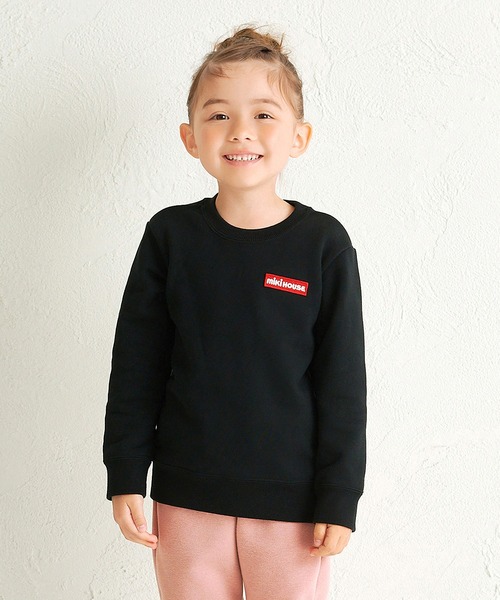 MIKI HOUSE（ミキハウス）の「【WEB限定】ワッペンロゴトレーナー（スウェット・キッズ・グリーン系その他2/パープル/サーモンピンク/ホワイト/ブラック/ブルー・80ｃｍ/140cm/130cm/120cm/110cm/100cm/90cm）」の3枚目の写真