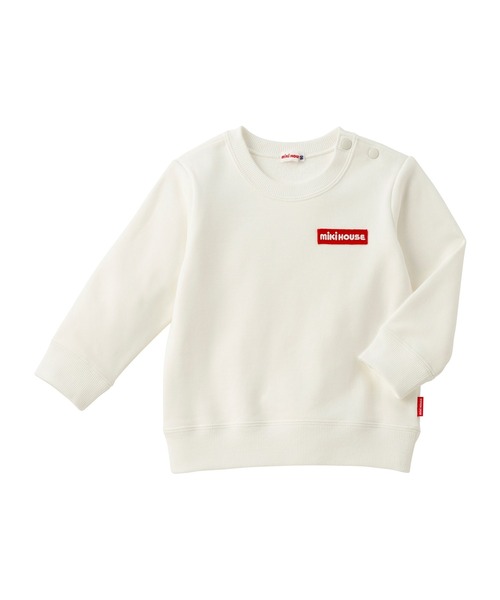 MIKI HOUSE（ミキハウス）の「【WEB限定】ワッペンロゴトレーナー（スウェット・キッズ・グリーン系その他2/パープル/サーモンピンク/ホワイト/ブラック/ブルー・80ｃｍ/140cm/130cm/120cm/110cm/100cm/90cm）」の9枚目の写真