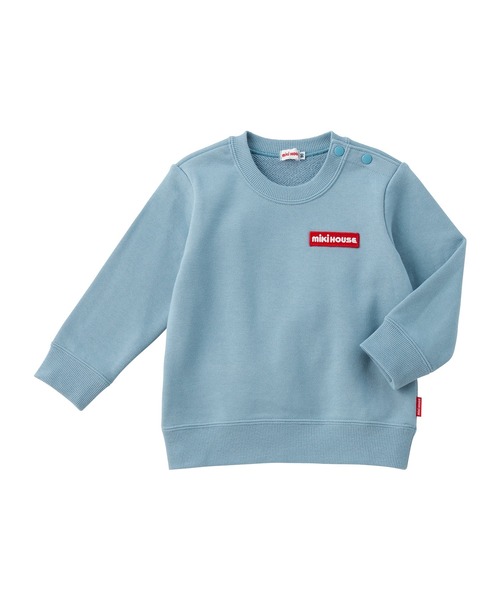 MIKI HOUSE（ミキハウス）の「【WEB限定】ワッペンロゴトレーナー（スウェット・キッズ・グリーン系その他2/パープル/サーモンピンク/ホワイト/ブラック/ブルー・80ｃｍ/140cm/130cm/120cm/110cm/100cm/90cm）」の21枚目の写真