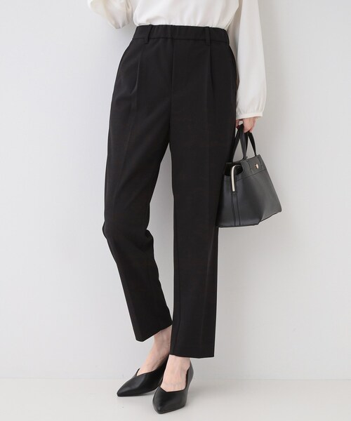 SHOO・LA・RUE（シューラルー）の「【洗える/S-3L/セットアップ可】セレモニーや通勤に カットジョーゼットテーパードパンツ（その他パンツ・レディース・ブラック/ネイビー/ナチュラル・04/03/02/01/05）」の2枚目の写真