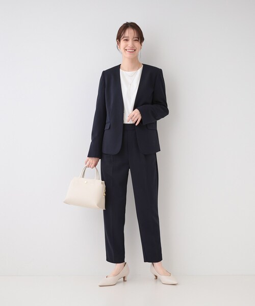 SHOO・LA・RUE（シューラルー）の「【洗える/S-3L/セットアップ可】セレモニーや通勤に カットジョーゼットテーパードパンツ（その他パンツ・レディース・ブラック/ネイビー/ナチュラル・04/03/02/01/05）」の21枚目の写真