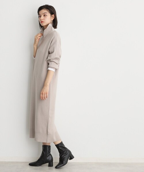 THE SHOP TK （ザ ショップ ティーケー ）の「◆【毛玉になりにくい/静電気防止】ハーフジップワンピース/洗える（ワンピース・レディース・ライトグレー/スミクロ/ブラック/ボルドー・12/13）」の13枚目の写真