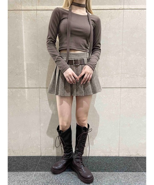 PHILLY(フィリー)の「【PHILLY】千鳥柄プリーツスカート(スカート・レディース・ブラック/ブラウン・FREE)」の15枚目の写真