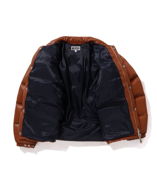 A Bathing Ape ブラウン ダウンジャケット A BATHING APE アベイシングエイプ 復刻 シープスキン レザー