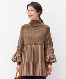 Live in comfort | リブ　イン　コンフォート　お出かけにぴったり　プリーツドッキングニットブラウス(ニット/セーター)