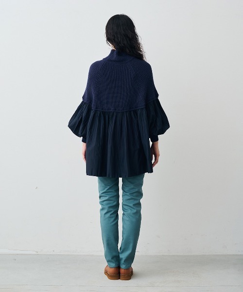 Live in comfort（リブインコンフォート）の「リブ　イン　コンフォート　お出かけにぴったり　プリーツドッキングニットブラウス（ニット/セーター・レディース・ブラウン/ブラック/ネイビー/グレー・L/LL/M/3L/S/4L）」の18枚目の写真