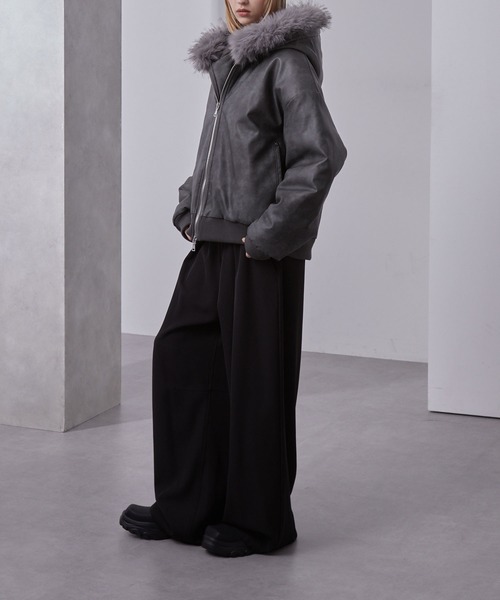 ヴィンテージ合皮 ファーフードブルゾン ヴィンテージ合皮 ファーフードブルゾン（ブルゾン）｜Loose/ルース