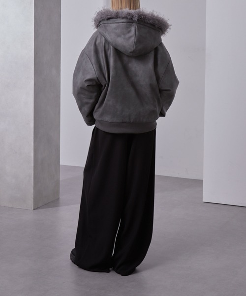 ヴィンテージ合皮 ファーフードブルゾン（ブルゾン）｜Loose/ルース