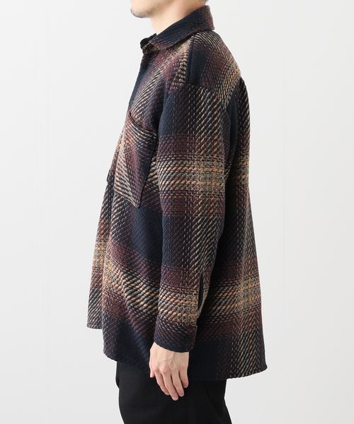 417 EDIFICE(フォーワンセブンエディフィス)の「WAX LONDON 417別注 OVERSHIRT OG WNDWPANE(シャツ/ブラウス・メンズ・ボルドー・LARGE/MEDIUM)」の12枚目の写真