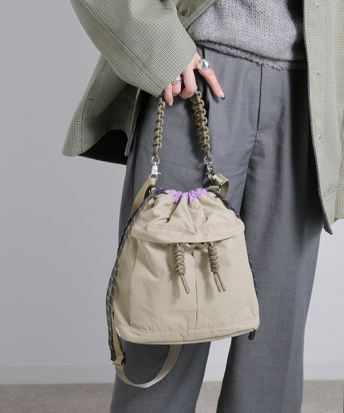 CONTROL FREAK / CTFK(コントロールフリーク)の「CONTROL FREAK / コントロールフリーク ナイロン2WAYミニバッグ(クラッチバッグ・レディース・ライトグレー/ブラック/グリーン・FREE)」の2枚目の写真