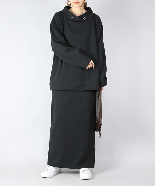 and it_（アンドイット）の「ペアスキン裏ベロアセットアップ（セットアップ・レディース・ネイビー/アイボリー/ブラック・M/L）」の2枚目の写真