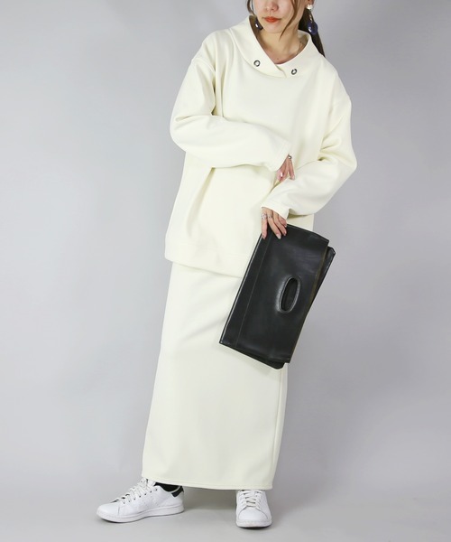 and it_（アンドイット）の「ペアスキン裏ベロアセットアップ（セットアップ・レディース・ネイビー/アイボリー/ブラック・M/L）」の11枚目の写真