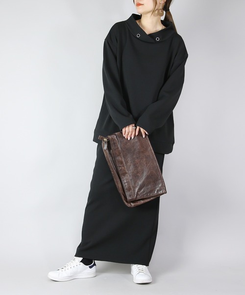 and it_（アンドイット）の「ペアスキン裏ベロアセットアップ（セットアップ・レディース・ネイビー/アイボリー/ブラック・M/L）」の16枚目の写真