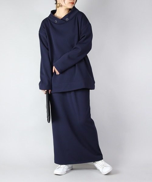 and it_（アンドイット）の「ペアスキン裏ベロアセットアップ（セットアップ・レディース・ネイビー/アイボリー/ブラック・M/L）」の20枚目の写真