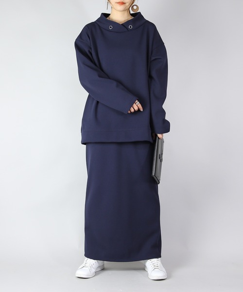 and it_（アンドイット）の「ペアスキン裏ベロアセットアップ（セットアップ・レディース・ネイビー/アイボリー/ブラック・M/L）」の22枚目の写真