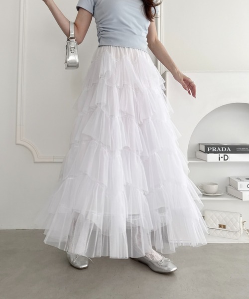 セール】ボリュームティアードチュールスカート（スカート