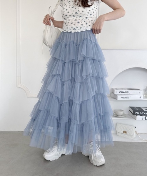セール】ボリュームティアードチュールスカート（スカート）｜Loueme