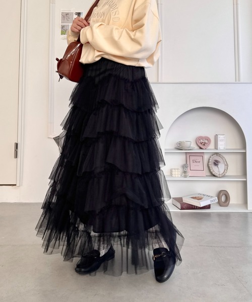 セール】ボリュームティアードチュールスカート（スカート）｜Loueme  