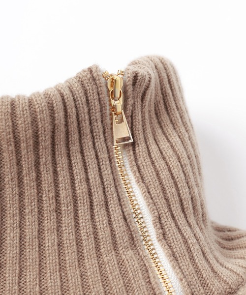 CULLNI（クルニ）の「CLUEL × CULLNI　 Double Zip High Neck Knit（ニット/セーター・レディース・ピンク/ベージュ・1/2/0）」の6枚目の写真