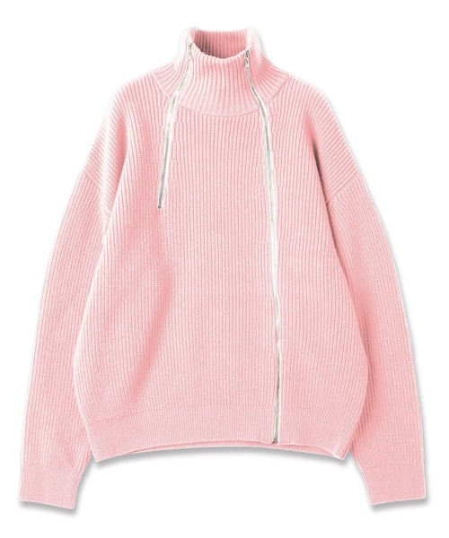 CULLNI（クルニ）の「CLUEL × CULLNI　 Double Zip High Neck Knit（ニット/セーター・レディース・ピンク/ベージュ・1/2/0）」の10枚目の写真