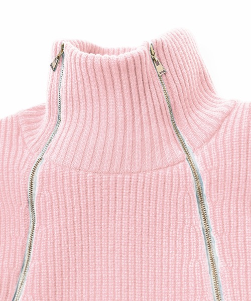 CULLNI（クルニ）の「CLUEL × CULLNI　 Double Zip High Neck Knit（ニット/セーター・レディース・ピンク/ベージュ・1/2/0）」の11枚目の写真