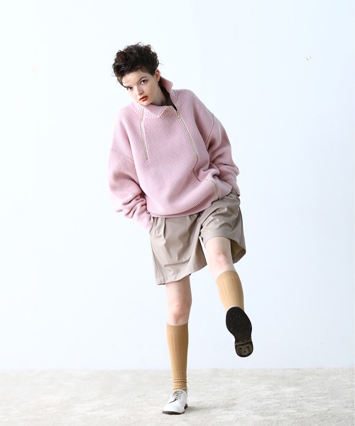 CULLNI（クルニ）の「CLUEL × CULLNI　 Double Zip High Neck Knit（ニット/セーター・レディース・ピンク/ベージュ・1/2/0）」の16枚目の写真