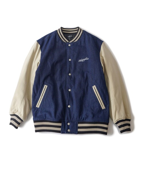 NineMicrophones(ナインマイクロフォンズ)の「DENIM STADIUM JKT(スタジャン・メンズ・ブラック/ブルー・LARGE/X-LARGE/MEDIUM)」の9枚目の写真