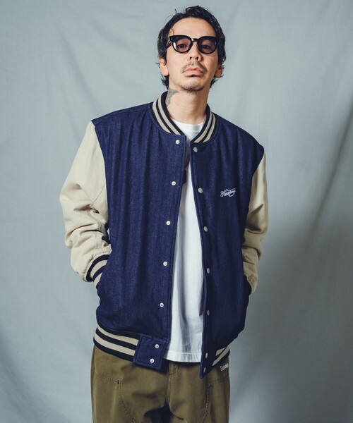 NineMicrophones(ナインマイクロフォンズ)の「DENIM STADIUM JKT(スタジャン・メンズ・ブラック/ブルー・LARGE/X-LARGE/MEDIUM)」の11枚目の写真