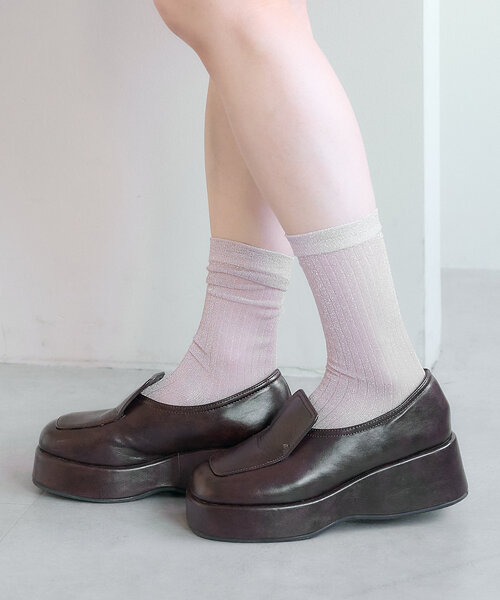 Kastane（カスタネ）の「ラメハイソックス（ソックス/靴下・レディース・ブラック/ピンク系その他/シルバー・FREE）」の14枚目の写真