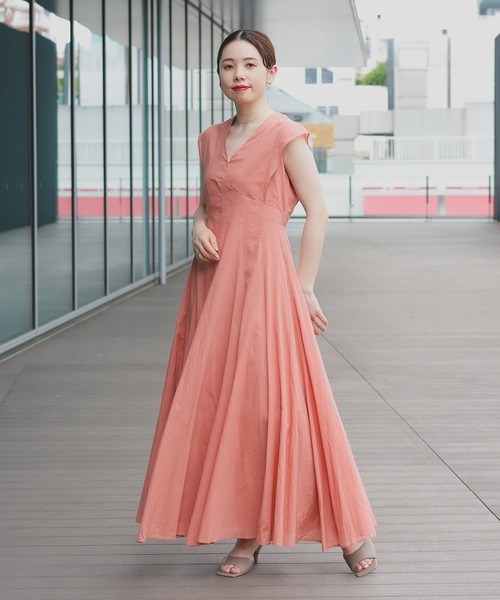 MARIHA マリハ 夏のレディのドレス ロングワンピース サーモンピンク 38 MARIHA マリハ 夏のレディのドレス ロングワンピース サーモン