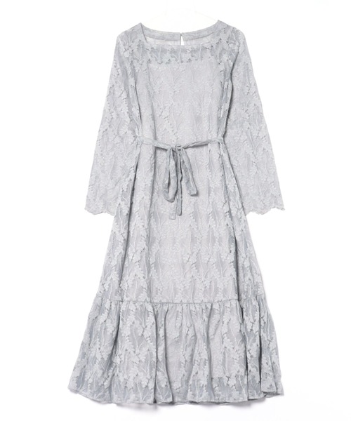 BONLECILL noir】リボン付きマルチウェイレースティアードドレス