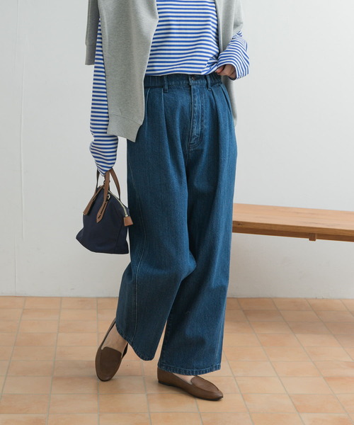 URBAN RESEARCH DOORS 2タックギャザーデニムパンツ新品 URBAN RESEARCH DOORS｜2タックギャザーデニムパンツ | Rakuten