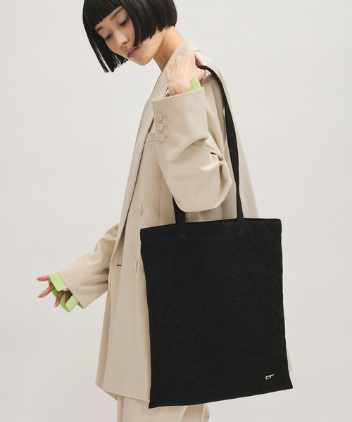 ADAM ET ROPE'（アダムエロペ）の「【サステナブル】キラキラトートバッグ（ポケッタブル）（トートバッグ・レディース・ブラウン/シルバー/ブラック・FREE）」の5枚目の写真