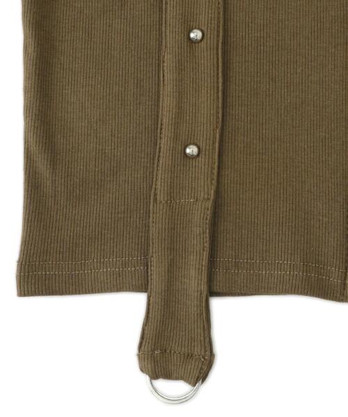 dispark（ディスパーク）の「DISPARK/Wジップスタッズクロップドトップス（Tシャツ/カットソー・レディース・カーキ/ホワイト・FREE）」の11枚目の写真